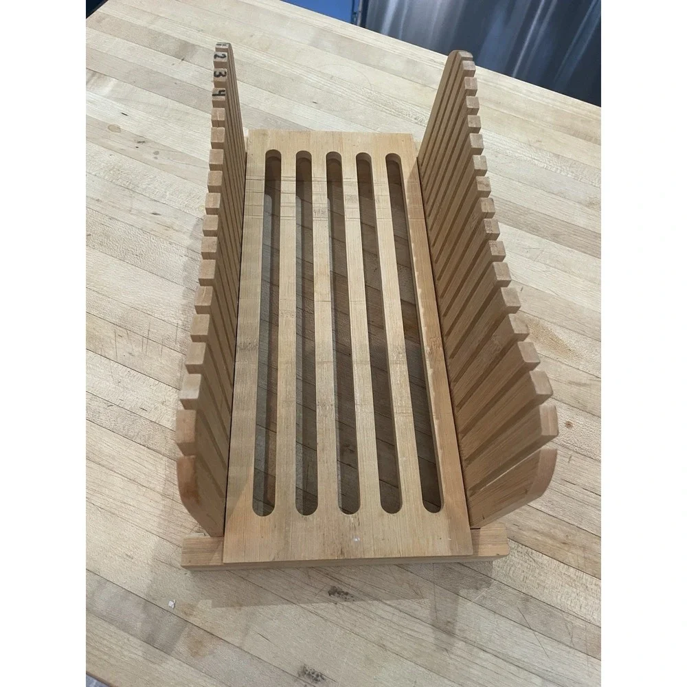 Bamboo Wooden Bread Slicer / Slotted Knife Sections - Designed
